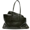 Attico La Passeggiata Croc Embossed Medium Tote Bag In Green