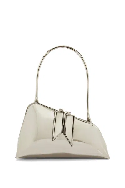 Attico Sunrise Faux-leather Shoulder Bag In Silver