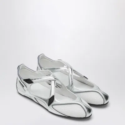 Attico The  Ballerina Flat Floor 01 Silver In Gray