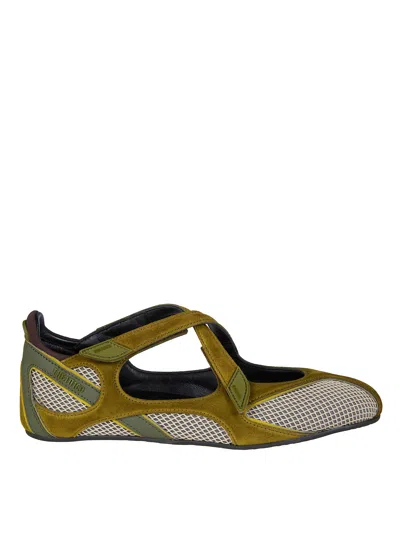 Attico The  Ballerina Floor Flats For Women In Green