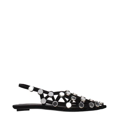 Attico The  Ballerine Grid Women's Suede Black