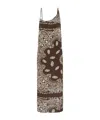 Attico Brown, Beige And White Midi Dress In Green