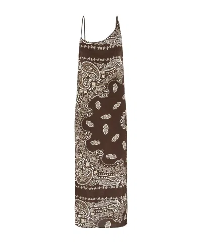 Attico The  Bandana Printed Open-back Midi Dress In Green