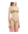 Attico Bandana Print Lycra Bikini In Green