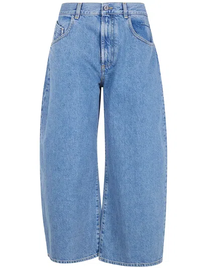 Attico The  Blue Cotton Boyfriend Jeans