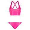 Attico Crossover-strap Bikini Set With Embroidered Logo