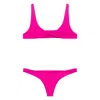Attico Bikini Mit Gummiertem Logo In Pink
