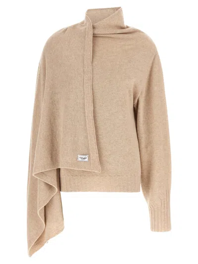 Attico The  Beige Cashmere Women's Cardigan In Neutral