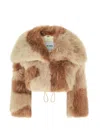 Attico Shearling Bomber Jacket In Brown