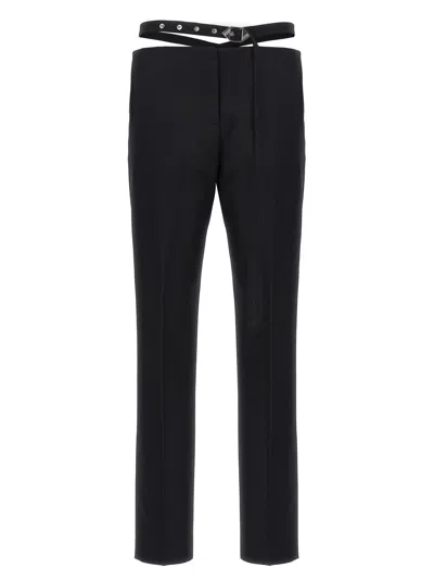 Attico The  Belt Detail Trousers In Purple
