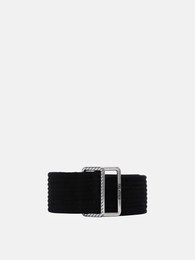 Attico Engraved Logo Buckle Belt In Black