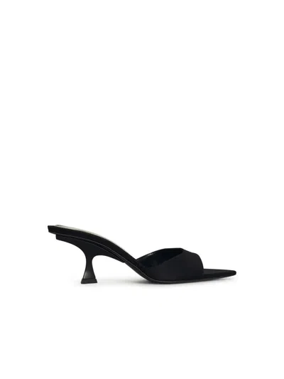 ATTICO THE ATTICO 'BES' BLACK SATIN SANDALS