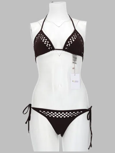 Attico The  Sleek Swim Mini Set In Brown