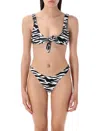 Attico Zebra Knot Detail High-cut Bikini