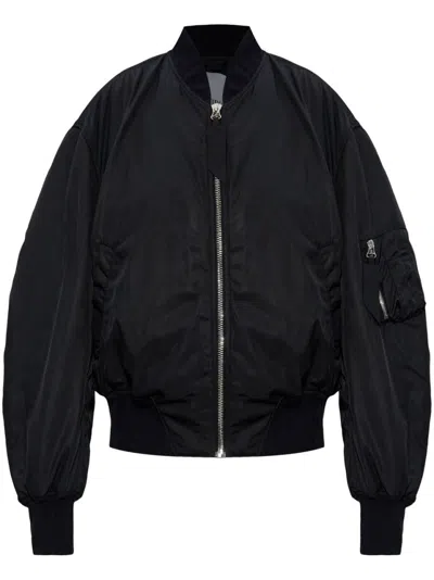ATTICO THE ATTICO BISHOP SLEEVE BOMBER JACKET WITH RIBBED HEM
