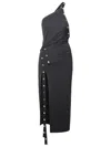 Attico The  Black Acetate Blend Midi Dress Women In Black