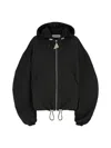Attico Hooded Bomber Jacket In Black