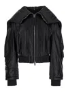 Attico Oversized-collar Leather Jacket