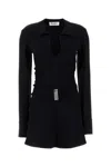 Attico Mini Dress With Deep V-neck In Black