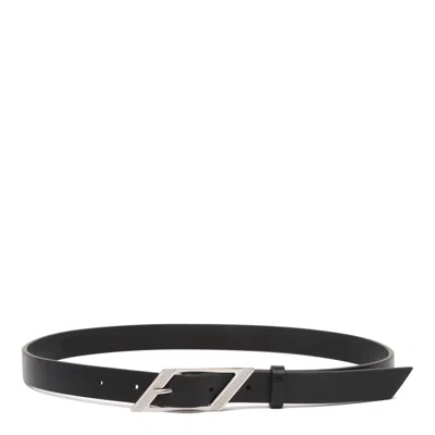 Attico The  Black Calf Leather Belt In Brown