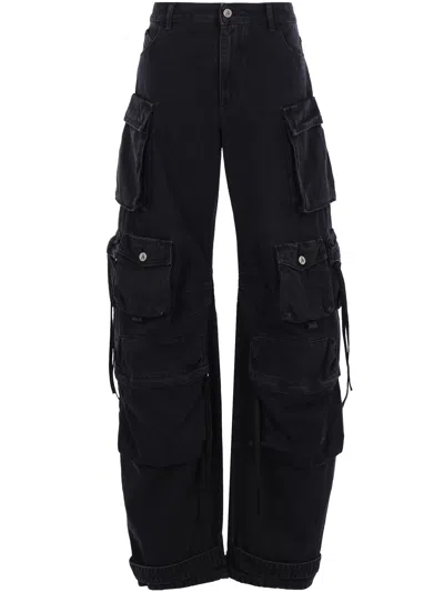 Attico The  Black Cotton Boyfriend Jeans