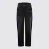 Attico The  Black Cotton Denim Jeans In Black