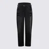 Attico The  Black Cotton Denim Jeans In Black