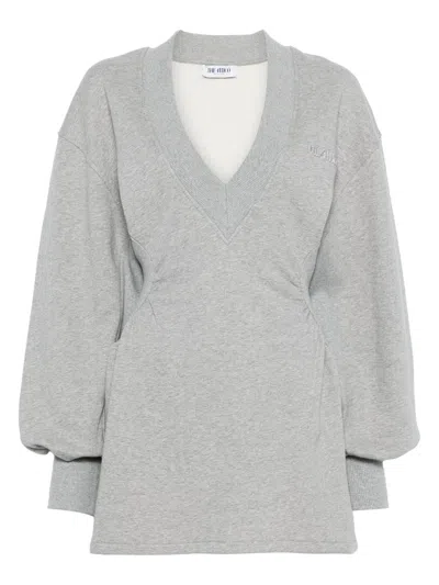 Attico The  Black Cotton Dresses In White