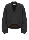 Attico The  Black Cotton Sweatshirt In Black