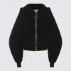 Attico Grey Sweatshirt With Hood And Logo Lettering On The Front In Black