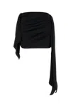Attico Minigonna In Crepe Nero Donna In Black