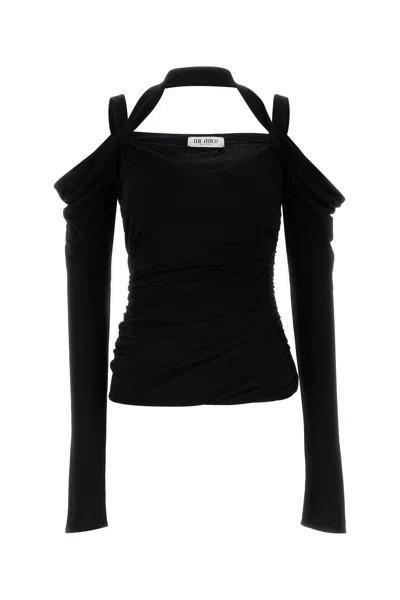 ATTICO TOP IN CREPE NERO DONNA