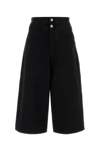 Attico The  Black Denim Bermuda Shorts
