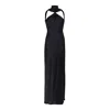 Attico Asymmetrical Midi Dress With Raw Edge Detail In Black