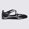 Attico Floor 01 Mesh And Leather Ballerinas Flat In Black