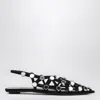 Attico Grid Embellished Suede Ballet Flats In Black