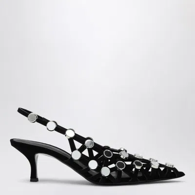 ATTICO THE ATTICO  BLACK GRID SLINGBACK