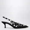 Attico The  Black Open Lattice Design Low-heeled Shoes In Black