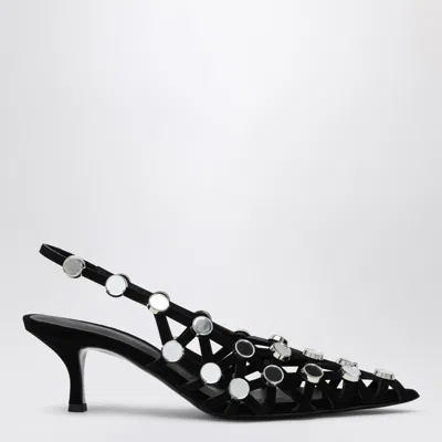 ATTICO THE ATTICO BLACK GRID SLINGBACK