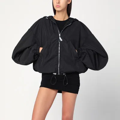 Attico Black Hooded Bomber Jacket