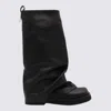 Attico The  Black Leather Boots In Black