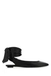 Attico Black Leather Ballet Flats In Multi