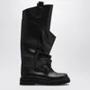 Attico 'passeggiata' Black Boots With Heel-tab And Rubber Sole In Leather Woman In Multi