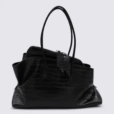 Attico The  Black Leather La Passeggiata Medium Shoulder Bag