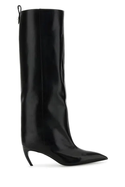 Attico The  Black Leather Lea Boots