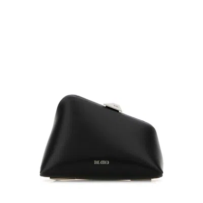 Attico The  Black Leather Midnight Clutch