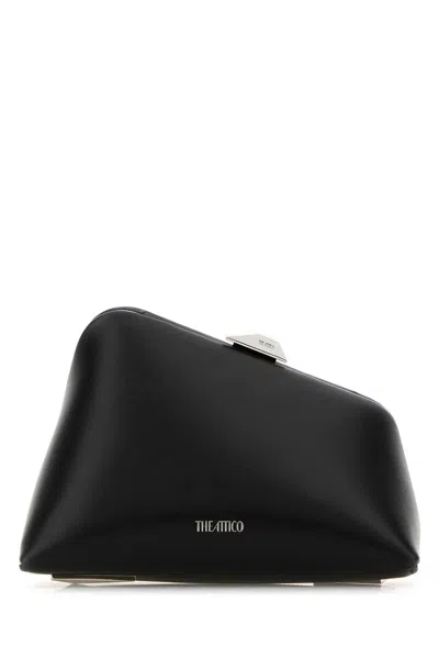 Attico The  Black Leather Midnight Clutch