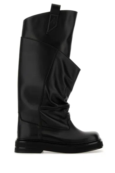 Attico The  Black Leather Passeggiata Boots