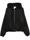 Attico Hooded Bomber Jacket In Black