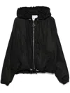 Attico Hooded Bomber Jacket In Black